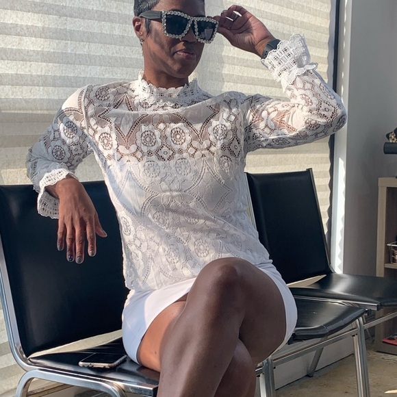 Msglamdoll Collection Tops - Off White Lace Top